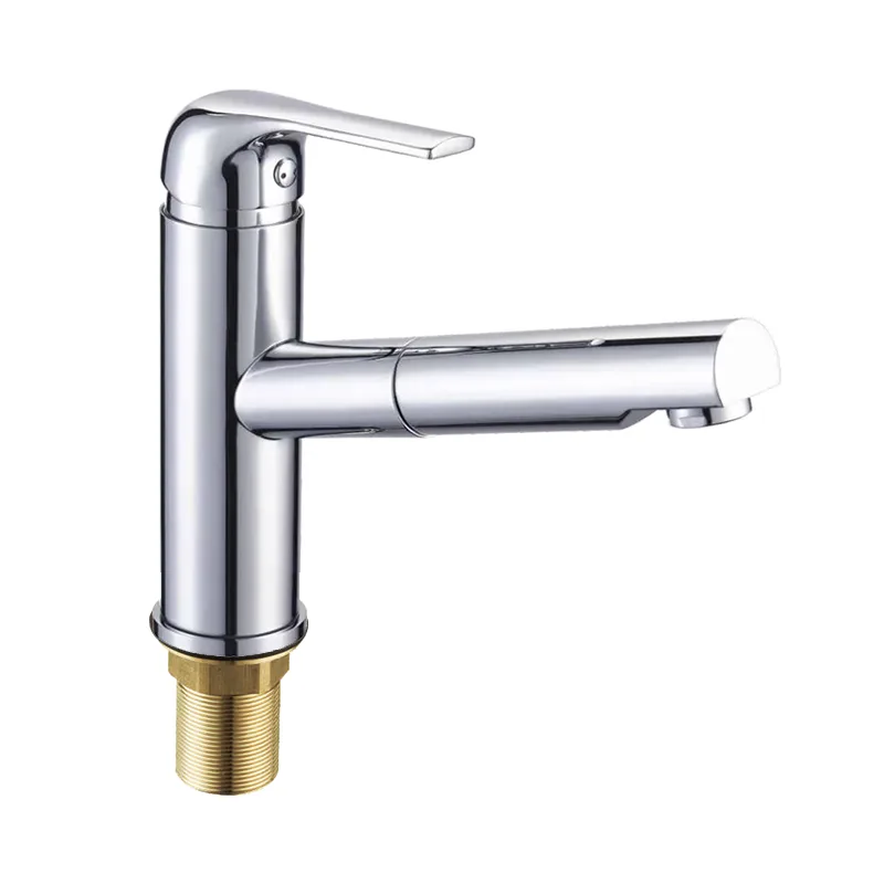 Verchroomde uittrekbare keukenkraan mixer