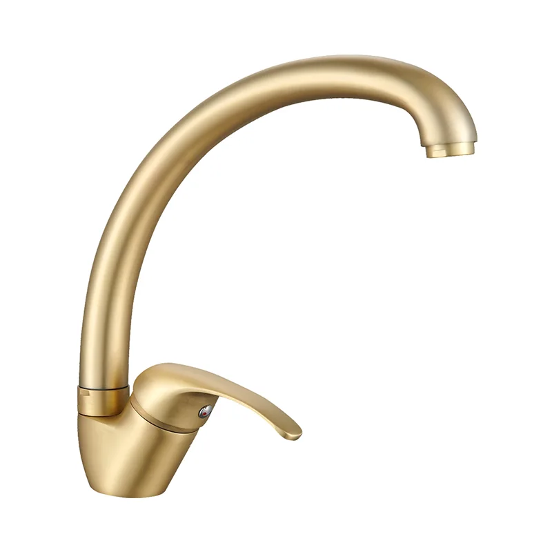 Gouden matte messing commerciële keukenkraan