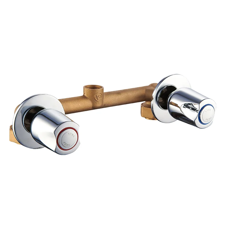 Aan de muur gemonteerde verborgen douchekraan met dubbele bediening